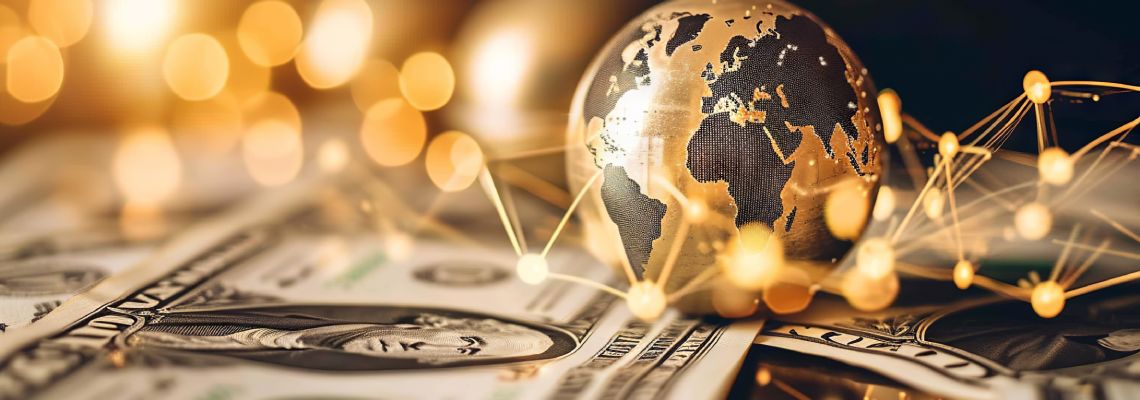 Cross border money transfer visualized through network
