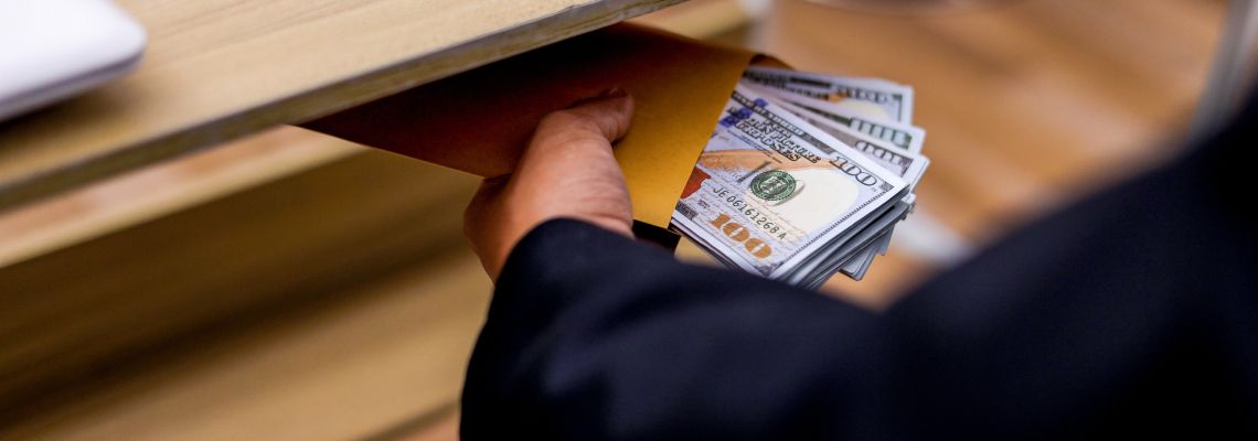 Man embezzling money