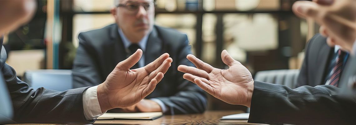 Mediator trying to resolve dispute between businessmen