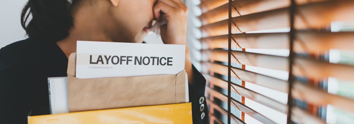 Stressed female after getting laid off from work