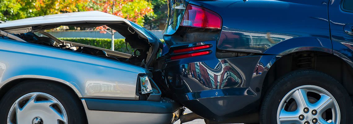 Car crash scene