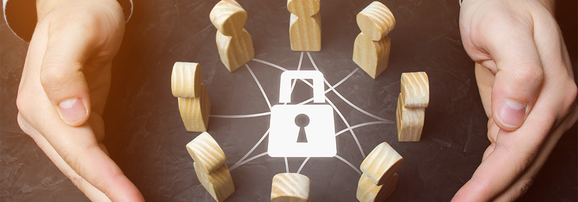 Person protecting business secrets