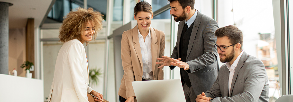 Multiethnic business people working together in the office
