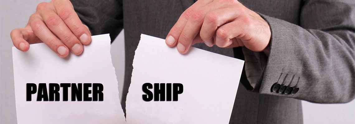 Businessman breaking partnership