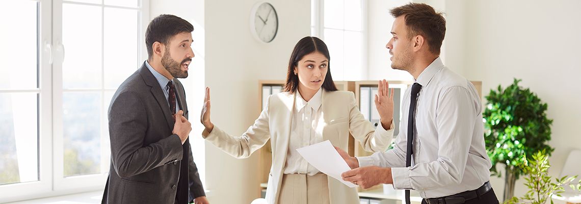 Partners arguing in meeting