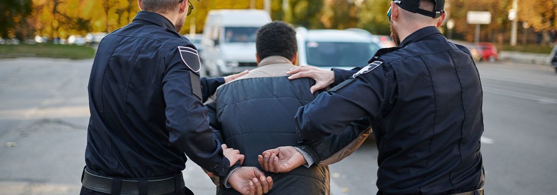 Man arrested by police officers