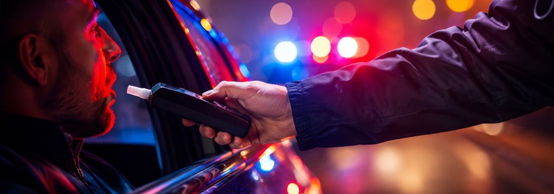 Man getting tested for DUI