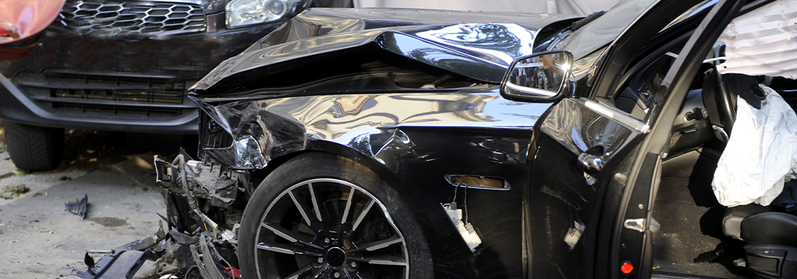 Air Bags Deployed from A Nasty Car Accident