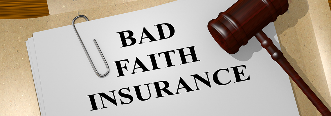 Bad Faith Insurance Text on Paper with Gavel