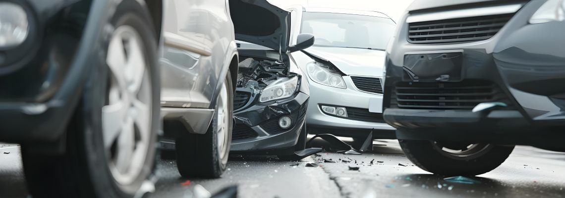 Multiple car accident in highway