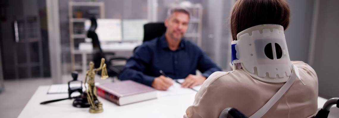 Injured women consulting with attorney