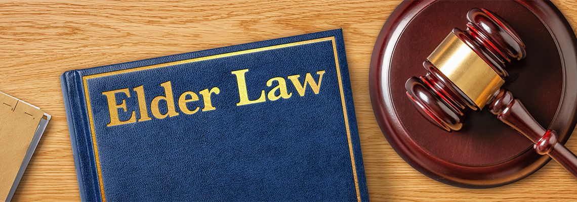 Elder law book and gavel