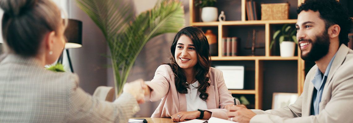 Attorney with her young business clients