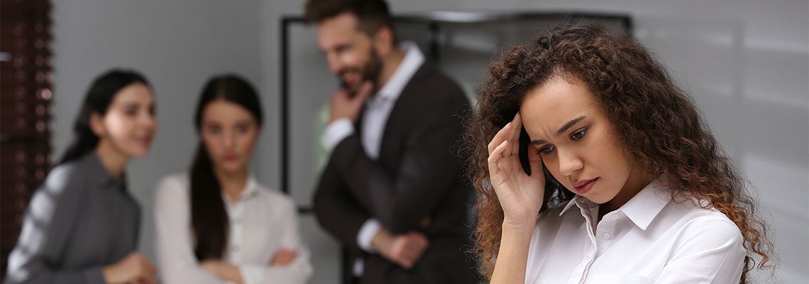 Women suffering from racial discrimination in office