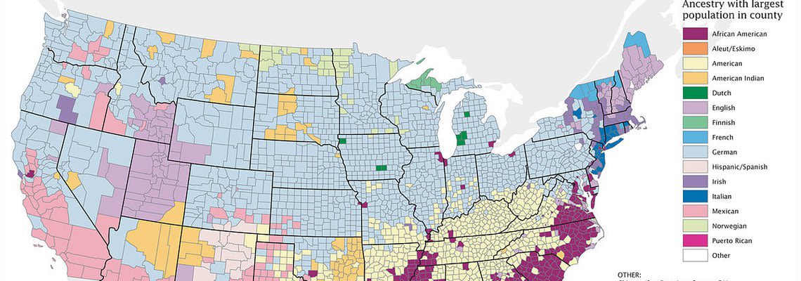 American map with census data