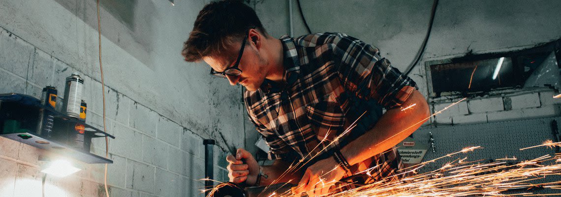 Man metalworking