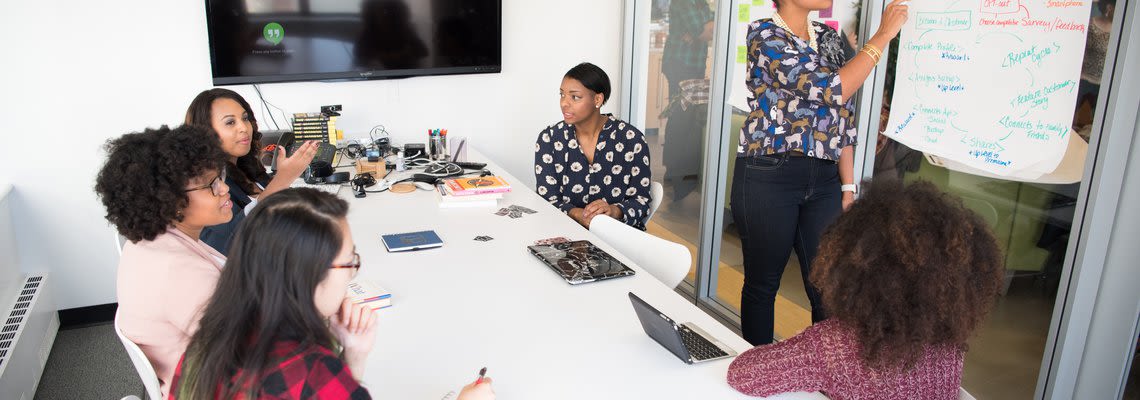 Meeting in a conference room