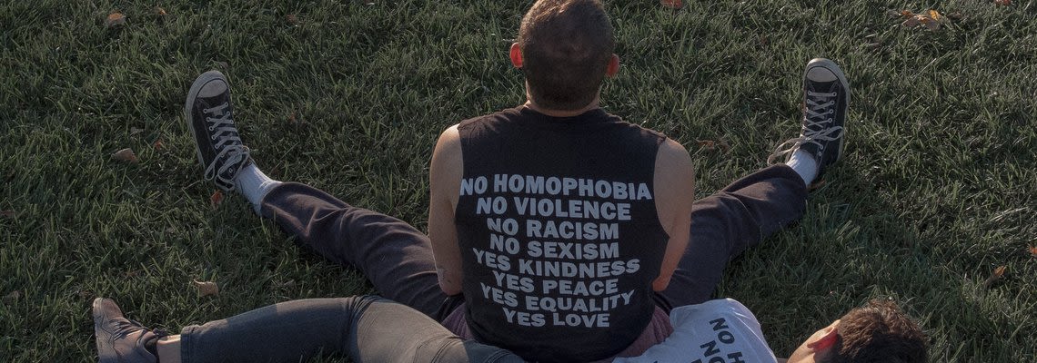 people wearing pride shirts