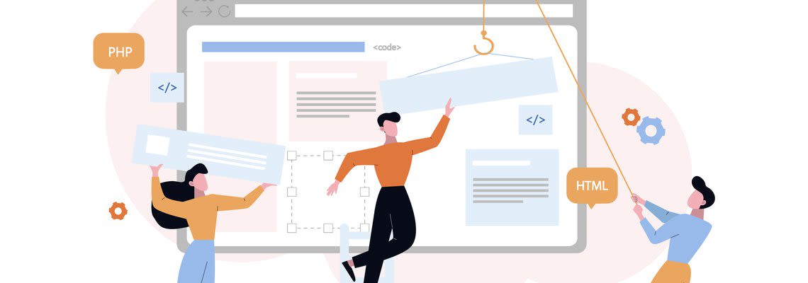 cartoons building a website
