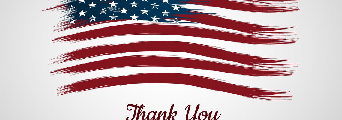 American flag with Thank You underneath