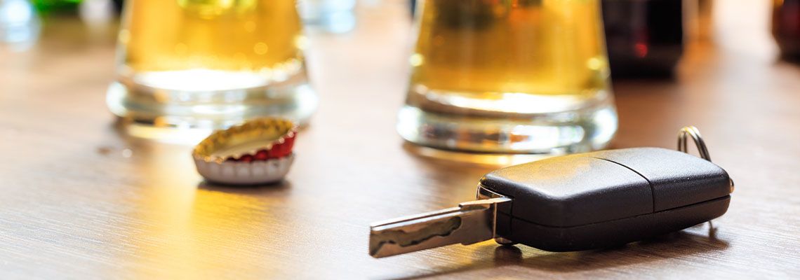 Alcoholic Beverage and Car Key, DUI Concept