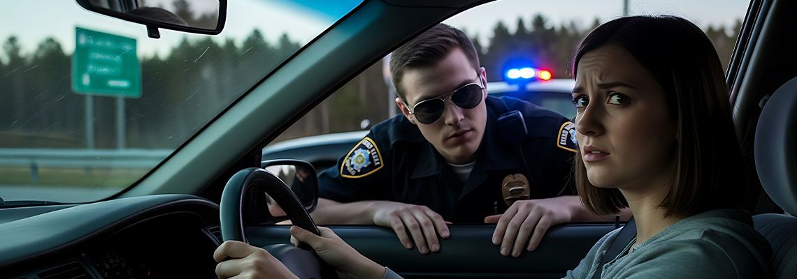 Underage driver pulled over by police