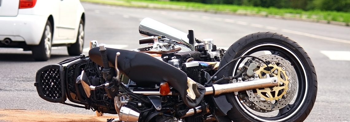 Motorbike accident on the street