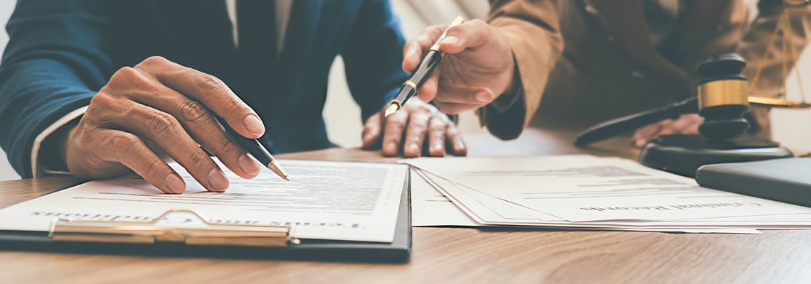 Businessman with attorney taking legal consultation