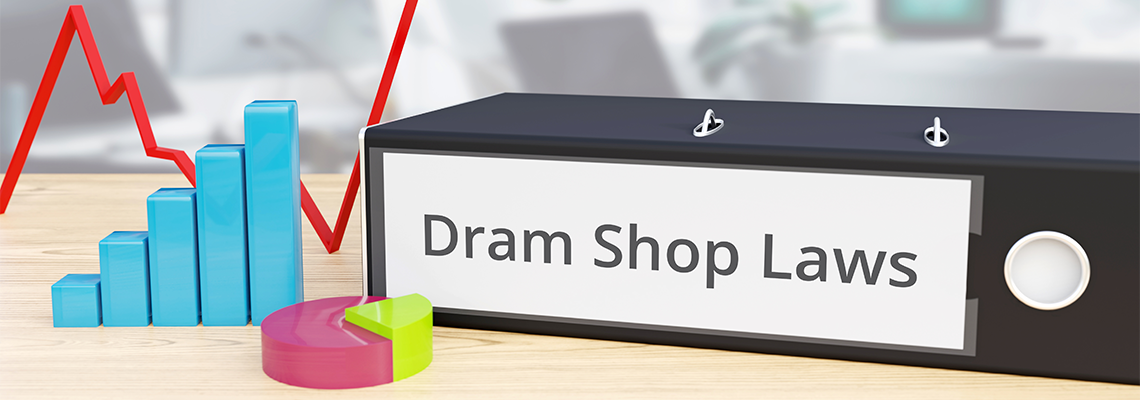 Dram Shop Laws - Finance/Economy. Folder on desk with label beside diagrams