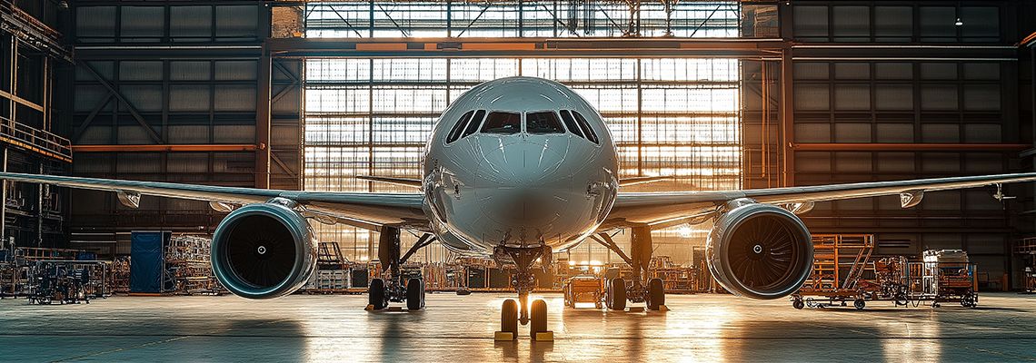 Aircraft in hangar