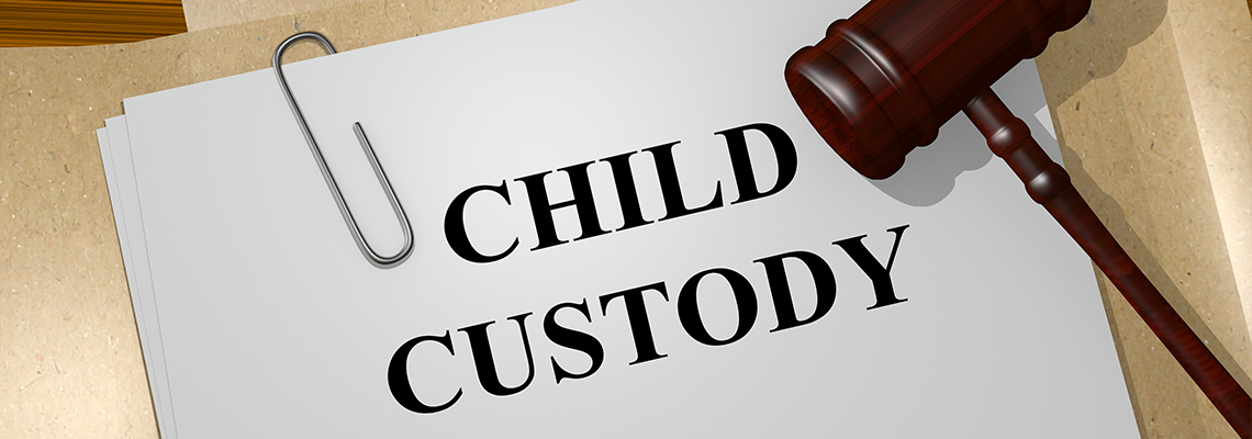 Child Custody Document with Gavel on Table