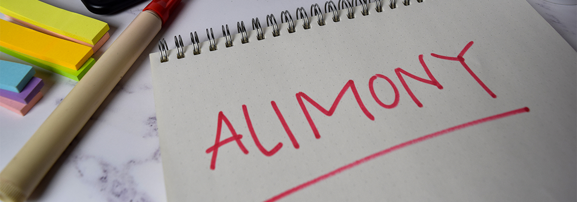 Alimony write on a book and keyword isolated on Office Desk