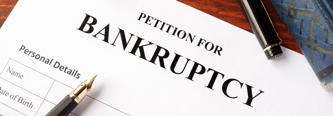 Petition for Bankruptcy on an office table