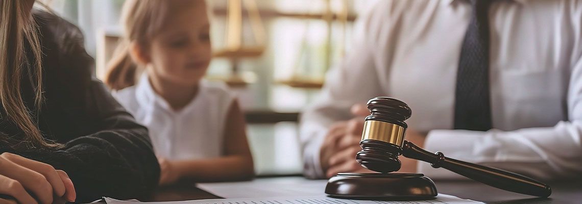 Women and her daughter visiting lawyer for legal consultation
