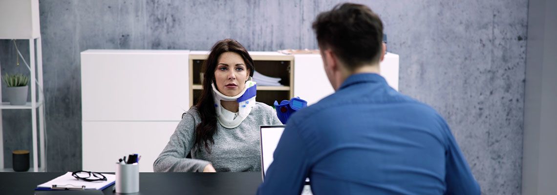 Injured women with attorney