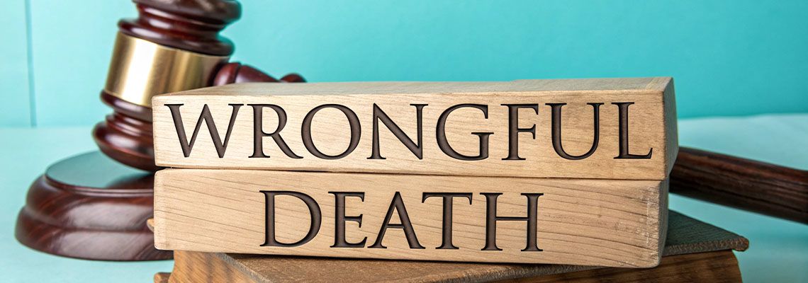 Gavel and Wooden block with words Wrongful Death