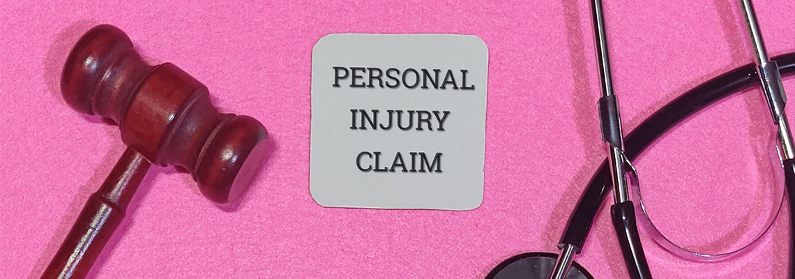 Legal concept of personal injury claim with a gavel and stethoscope