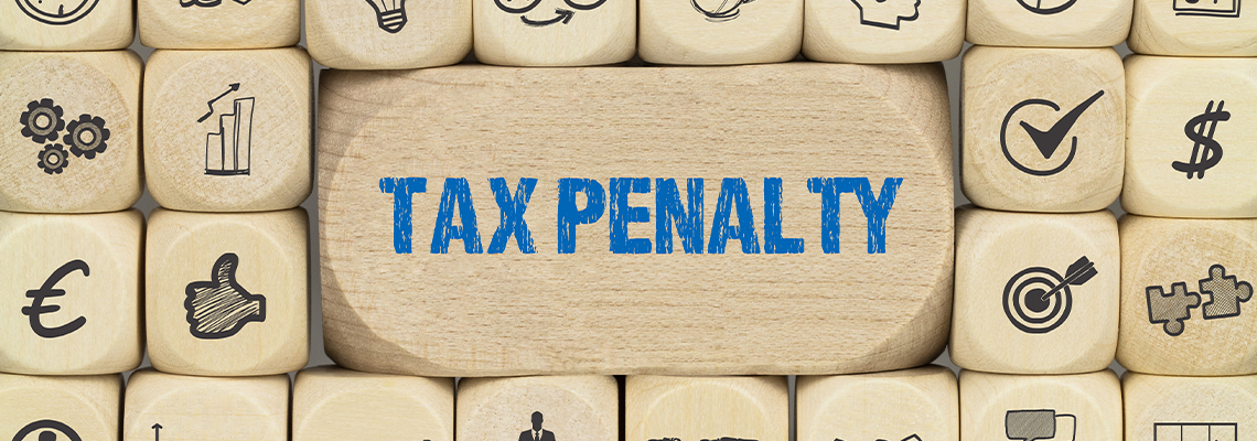 Tax penalty on wooden block