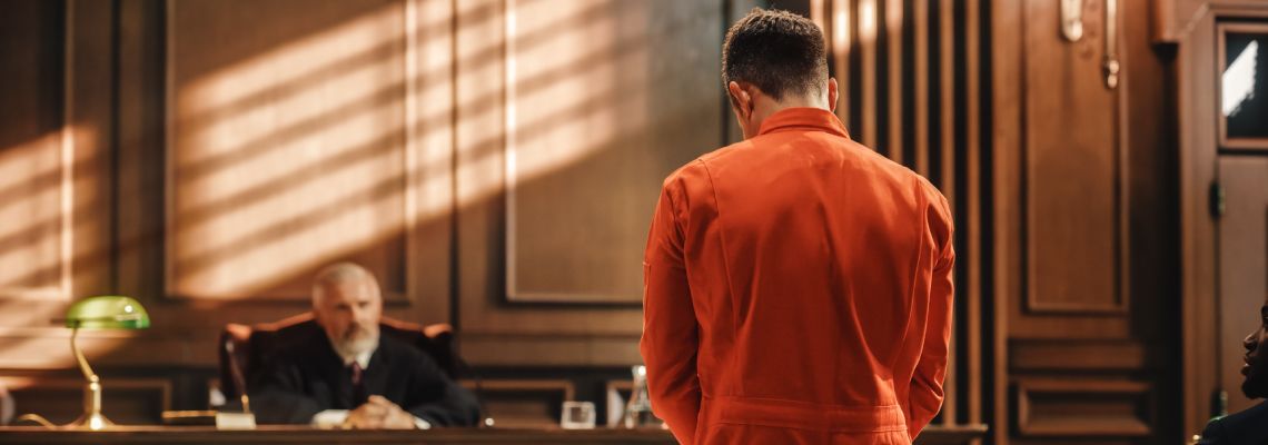 Accused criminal Infront of Judge in courtroom