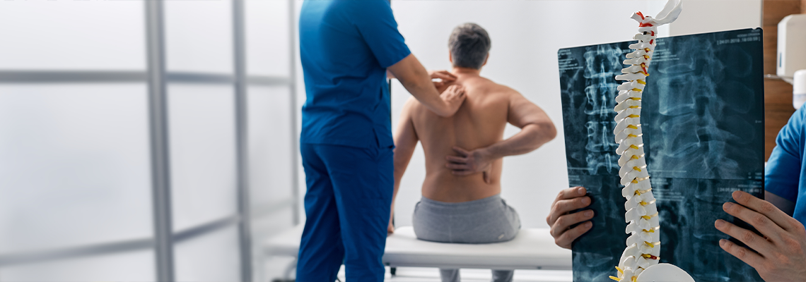 Complex examination and treatment of pain in cervical spine with examination and MRI