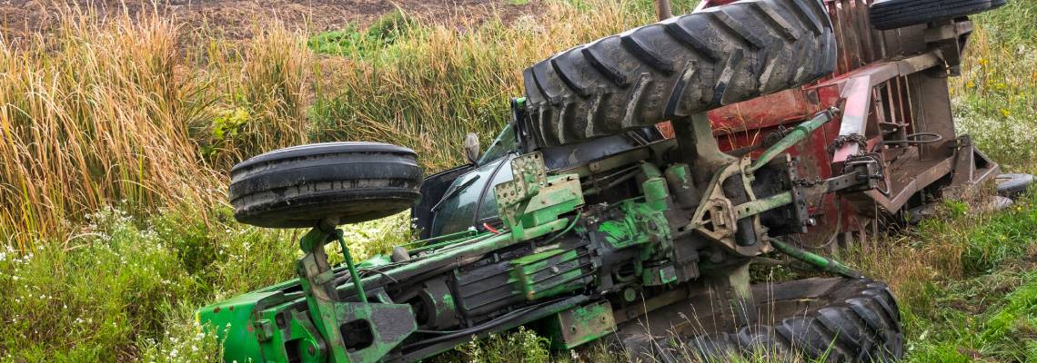 Crashed Farm Tractor