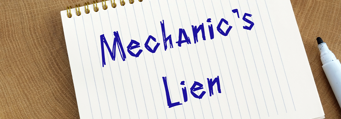 Mechanic's Lien phrase on the page