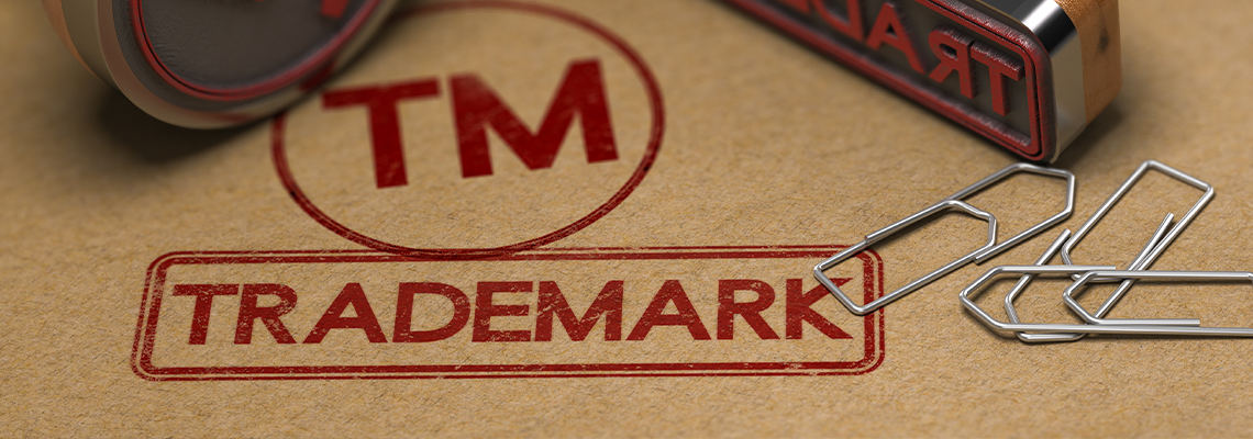 Trademark Registration Stamp on Paper
