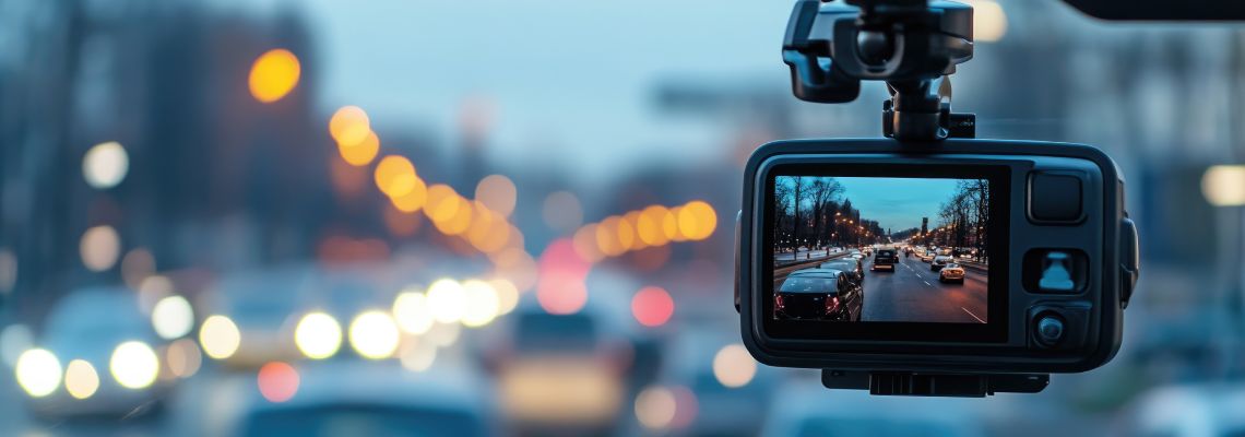 Car Dashcam Capturing Traffic Footage