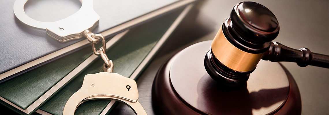 Law Books, Gavel with handcuffs