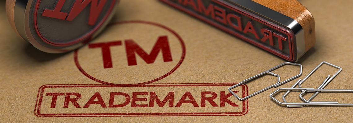 Trademark stamped on a folder