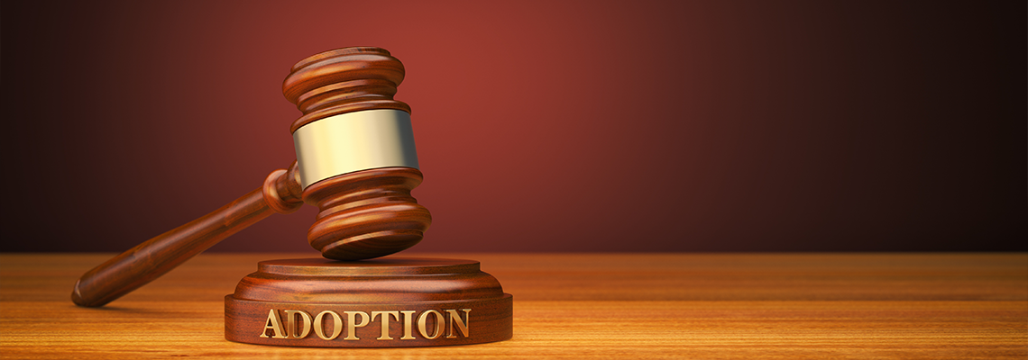 Adoption Law and Gavel on Table