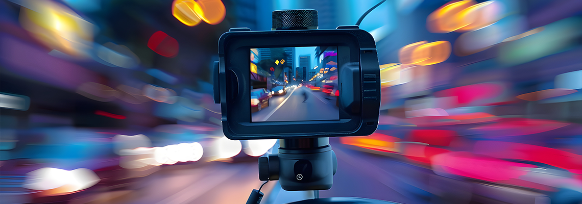 Recording Traffic Situations While Driving Car Camcorder for Cars