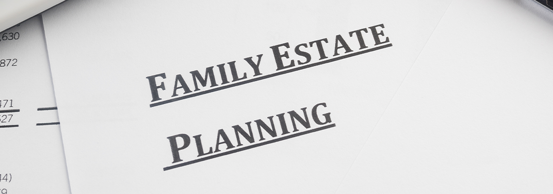 Family estate planning document and pen on the desk