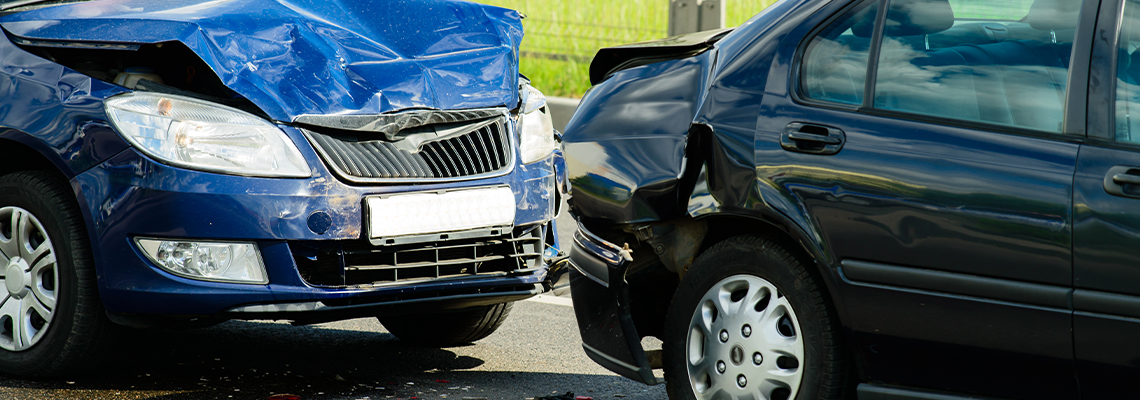 Car crash accident on street